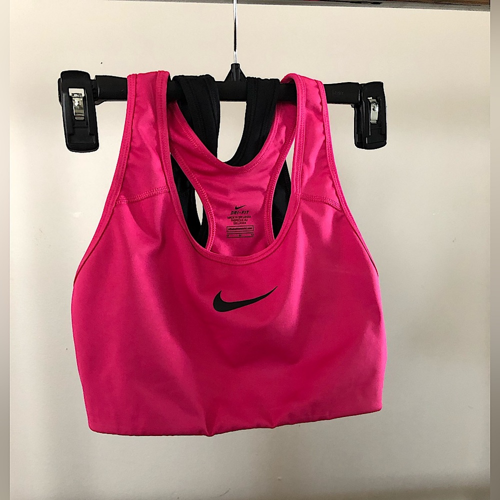 Nike Women's DRI-FIT Medium Support Pink Sports Bra Size Medium